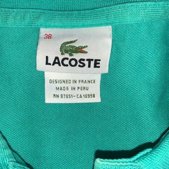 Lacoste Green Shirt Size 38 / Small - Picture 3 of 5